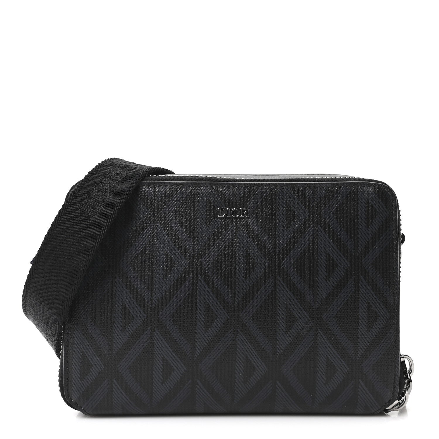 Christian Dior Coated Canvas CD Diamond Messenger Pouch Black