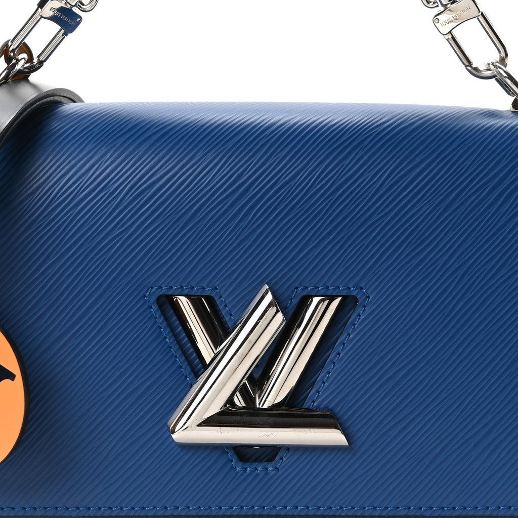 Louis Vuitton Epi Twist Braided Strap Shoulder Bag MM Bleu Roi