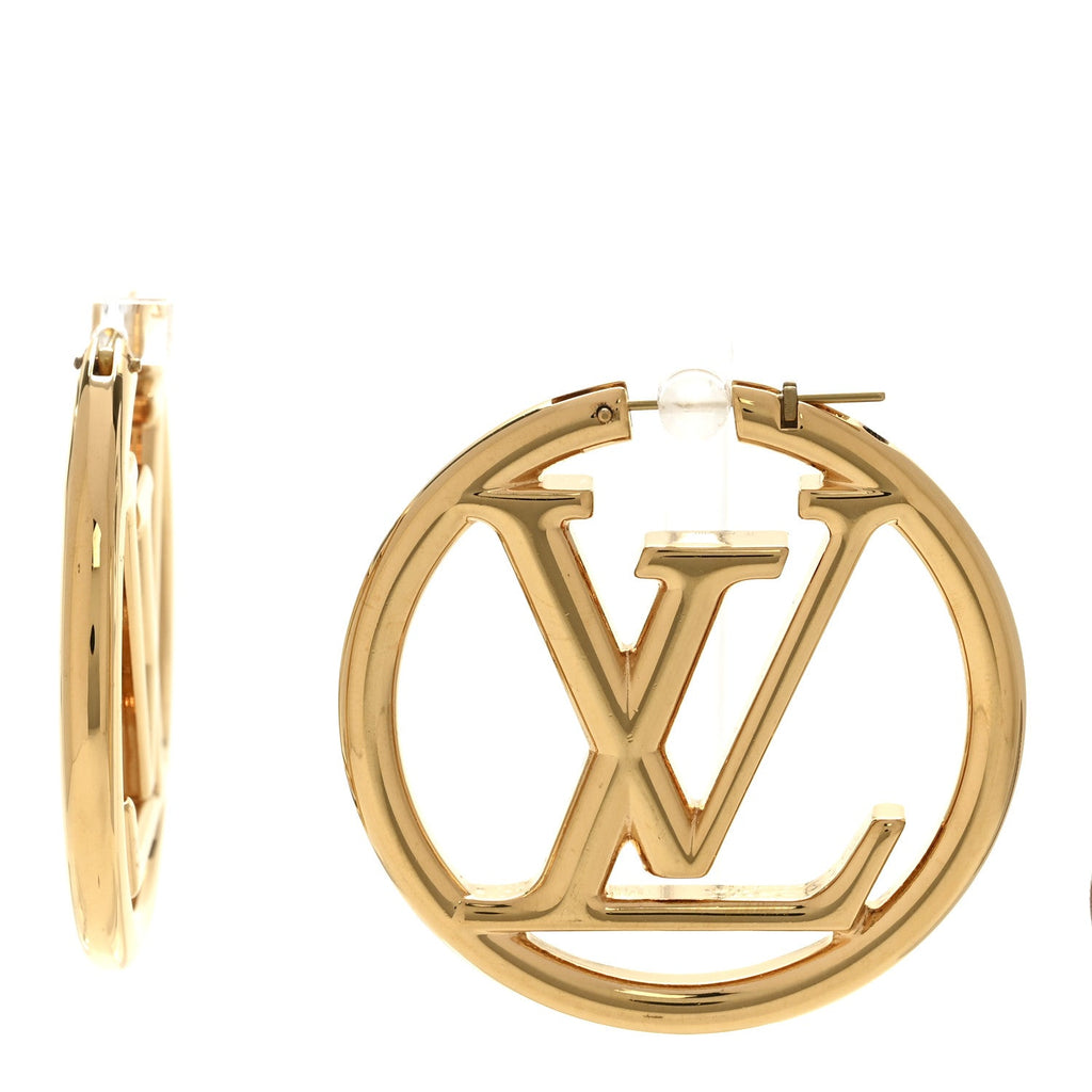 Louis Vuitton Metal Louise Hoop Earrings Gold
