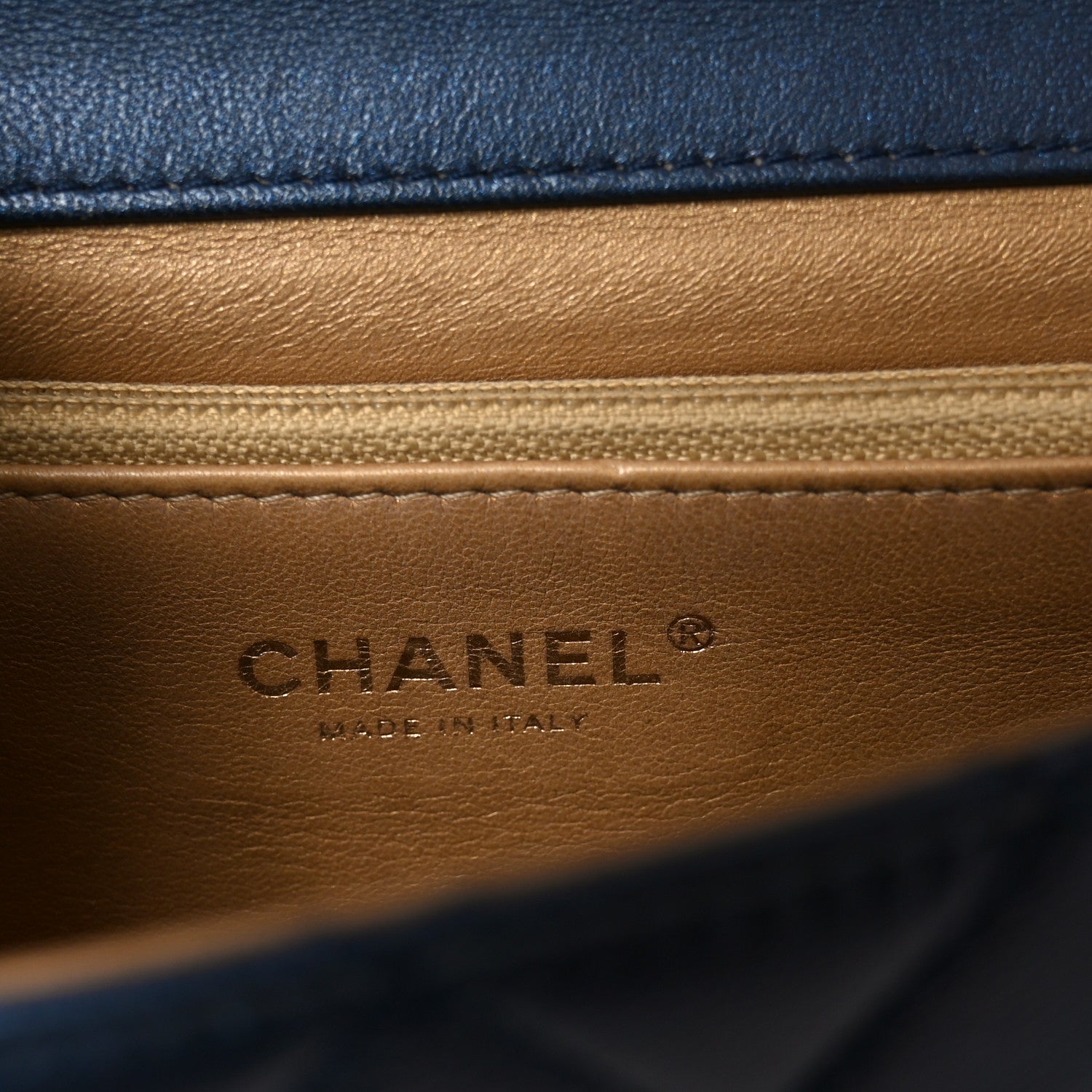 Chanel Iridescent Lambskin Quilted Small Chic Pearls Flap Blue