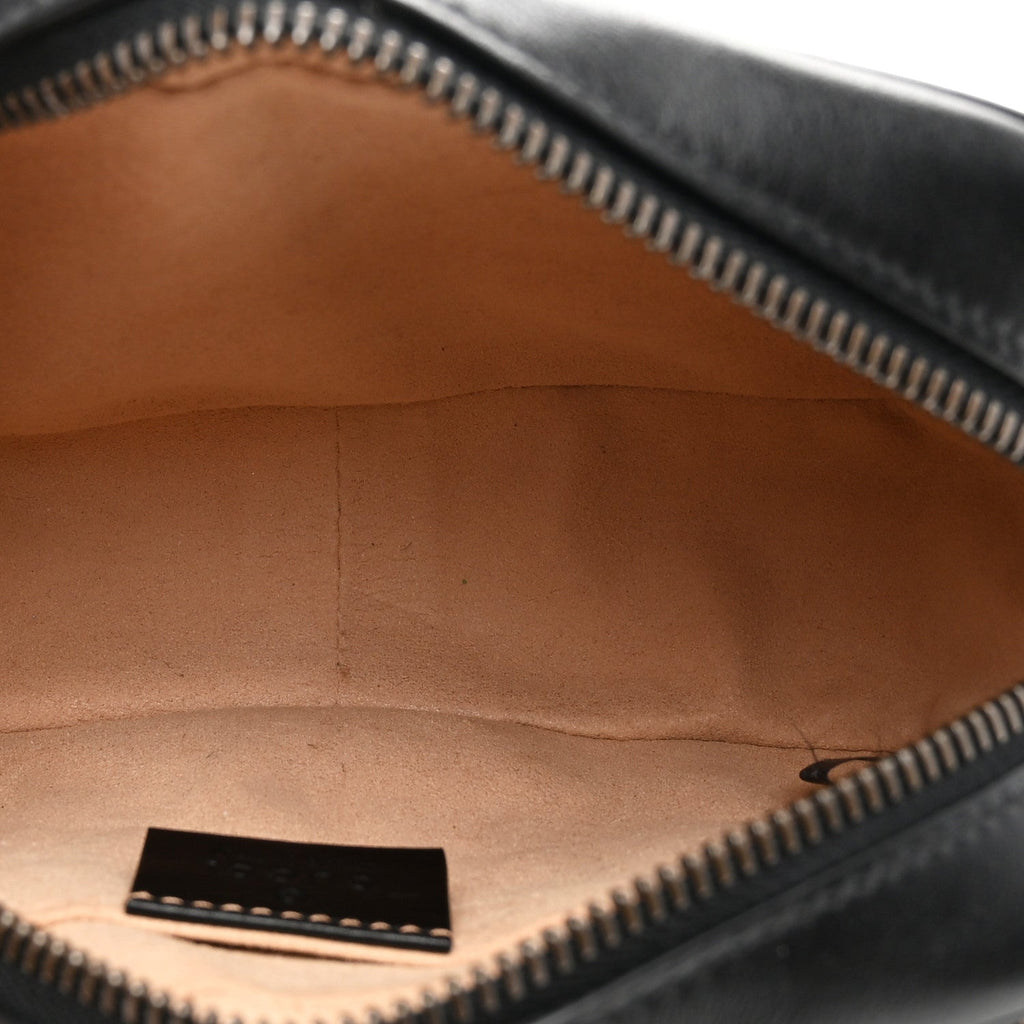 Gucci Calfskin Matelasse Mini GG Marmont Chain Shoulder Bag Black