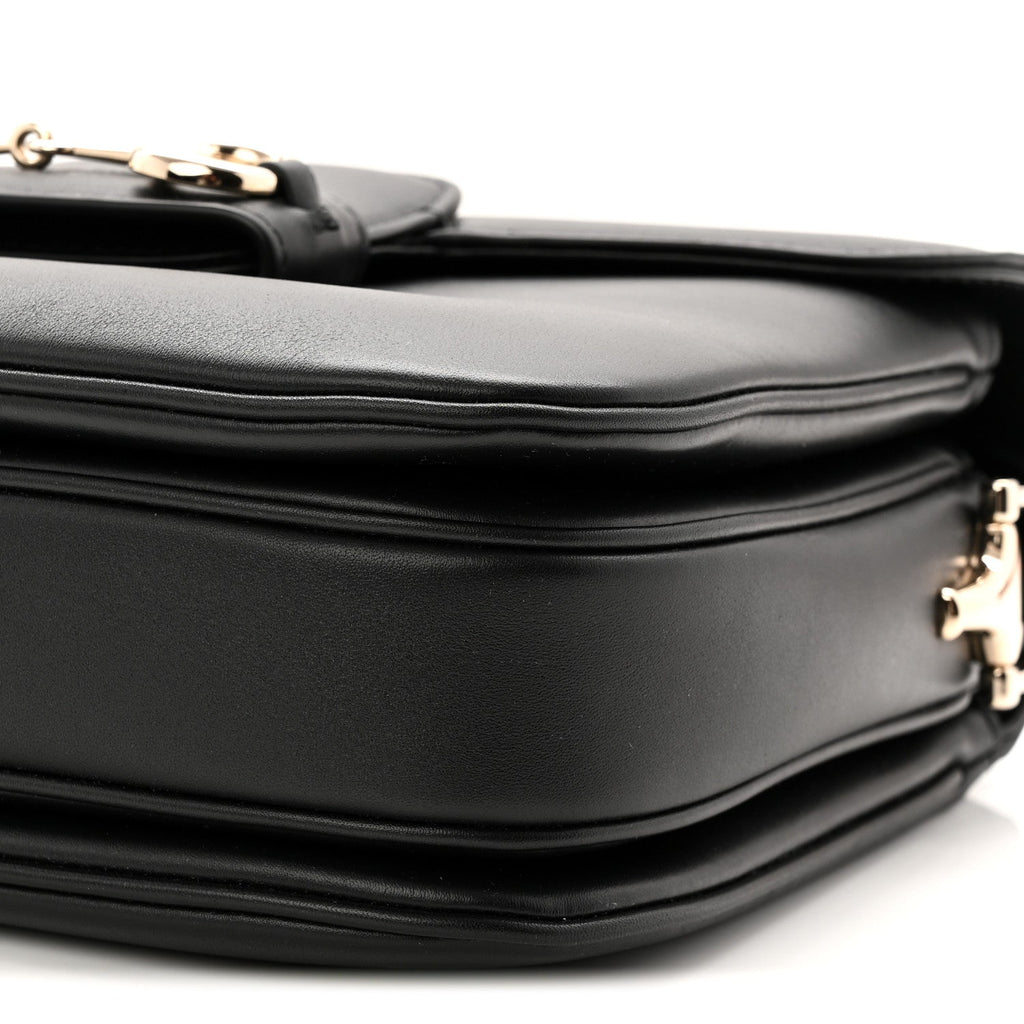 Gucci Ciny Lux Calfskin Horsebit 1955 Soft Small Shoulder Bag Black