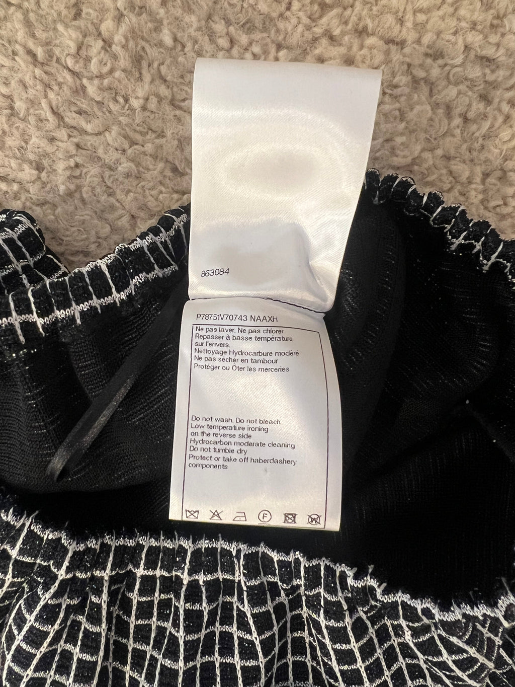 Chanel Black and White Checkered Micro Shorts with Silver Metallic Details and Silver CC Logo Buttons Size FR 36 (UK 8)