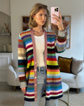 Gucci Multicoloured Cashmere Cardigan with Metallic Cuff & Collar Detail Size XL (UK 10-14)