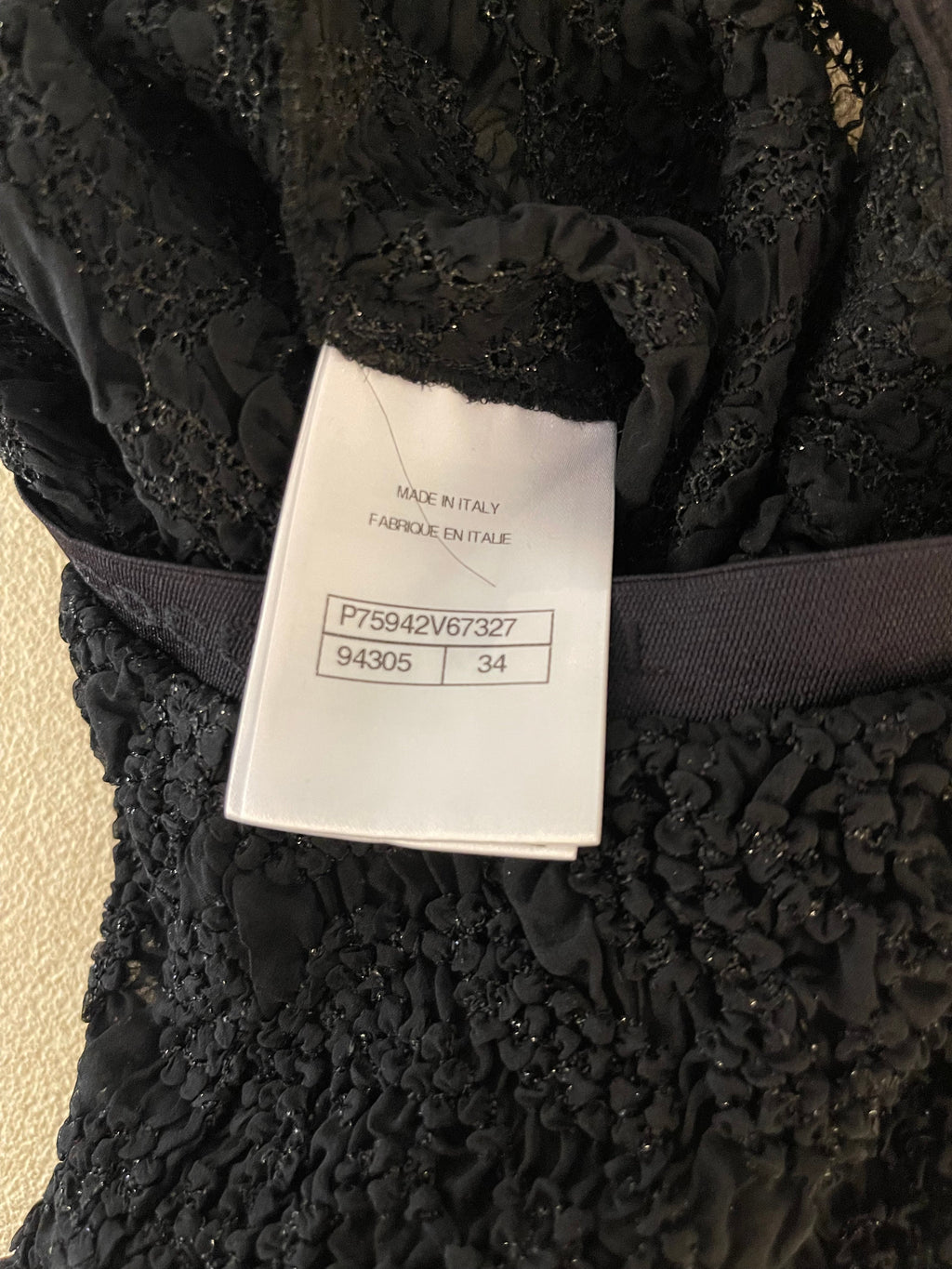 Chanel Black Lace Tulle Top and Cyclist Shorts Set with Camellia Details and Crystal CC Logos Size FR 34 (UK 6)