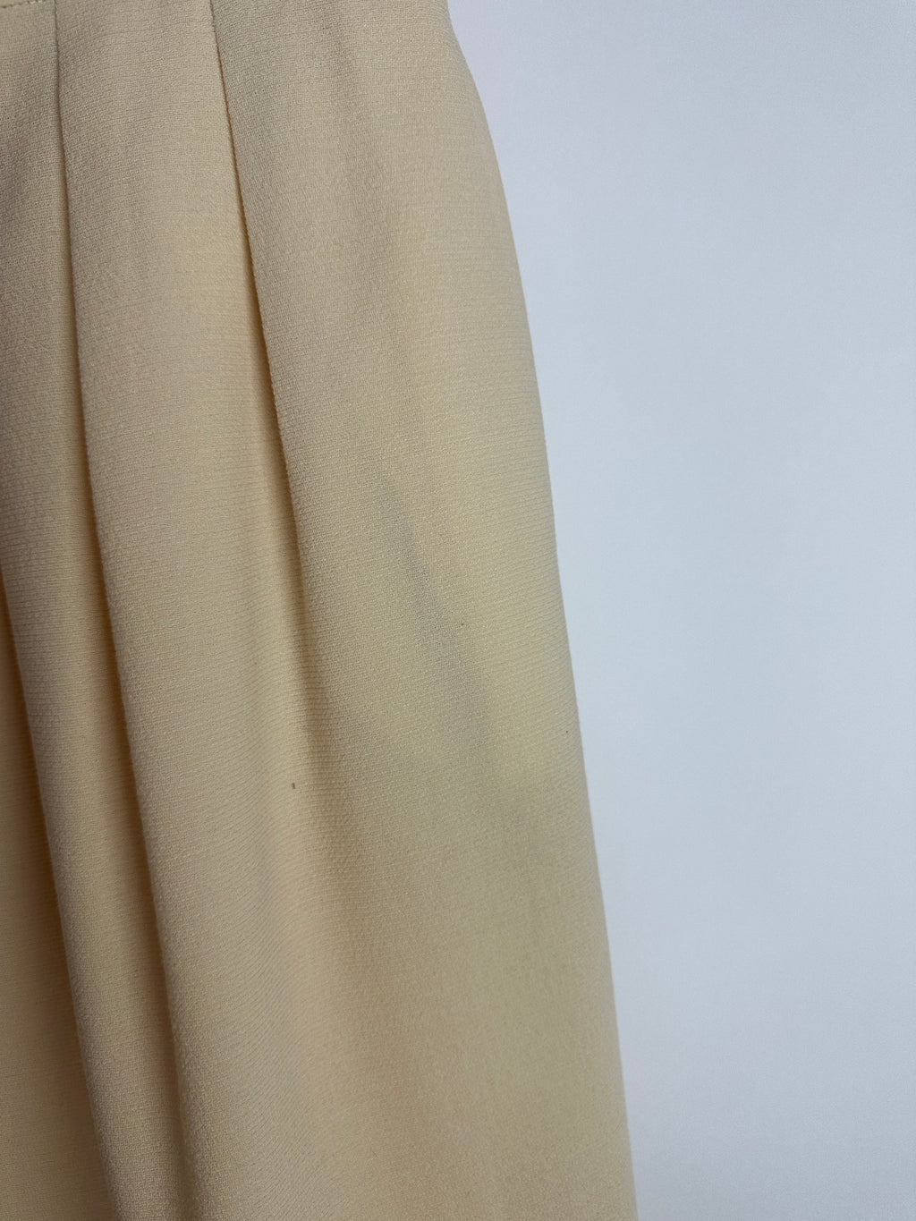 Chanel Vintage Cream Double Breasted Wool Blazer Jacket and Skirt Set with Gold CC Logo Button Detail FR 36 (UK 8)