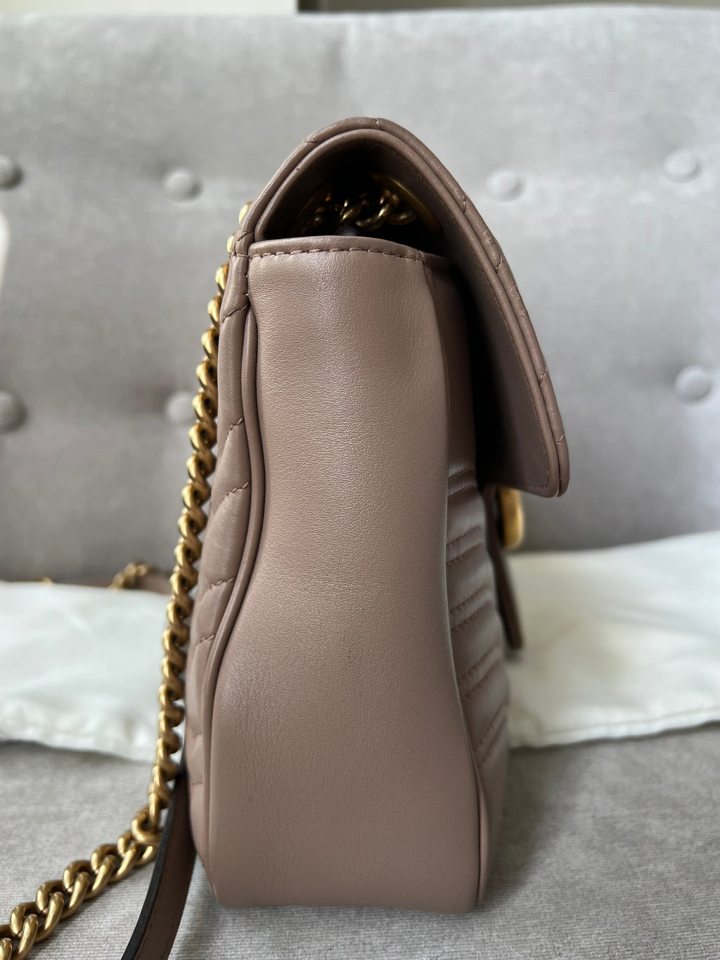 Gucci GG Dusty Pink Marmont Medium Shoulder Bag