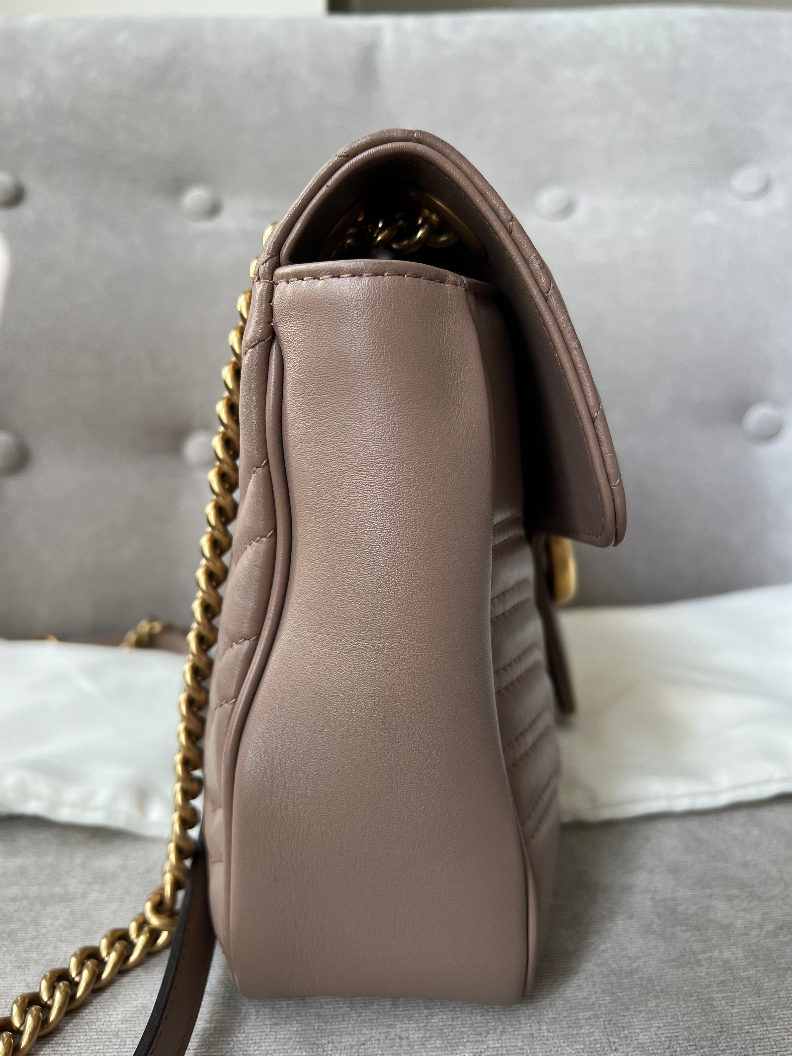 Gucci GG Dusty Pink Marmont Medium Shoulder Bag