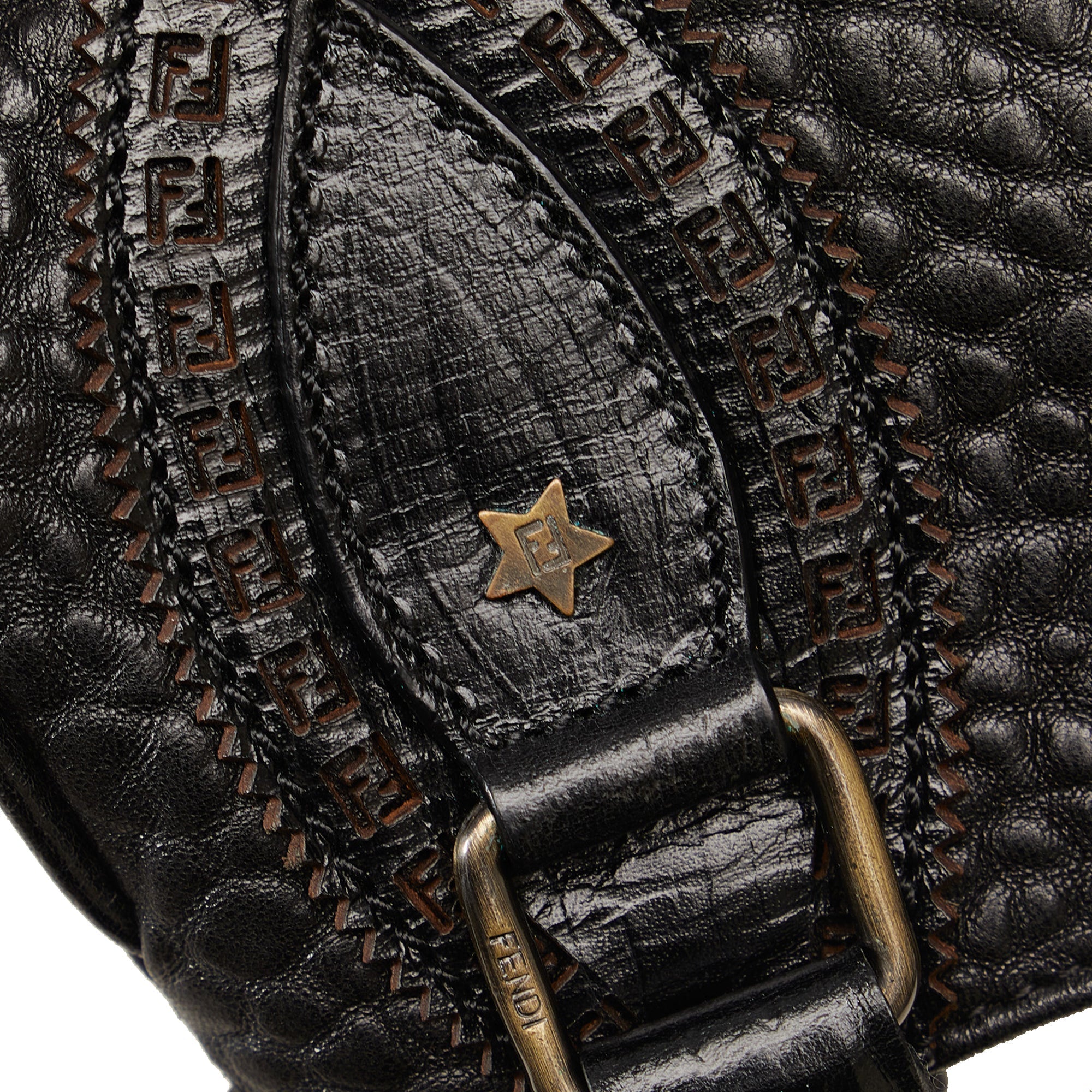 FENDI Leather Etniko Du Jour Handbag