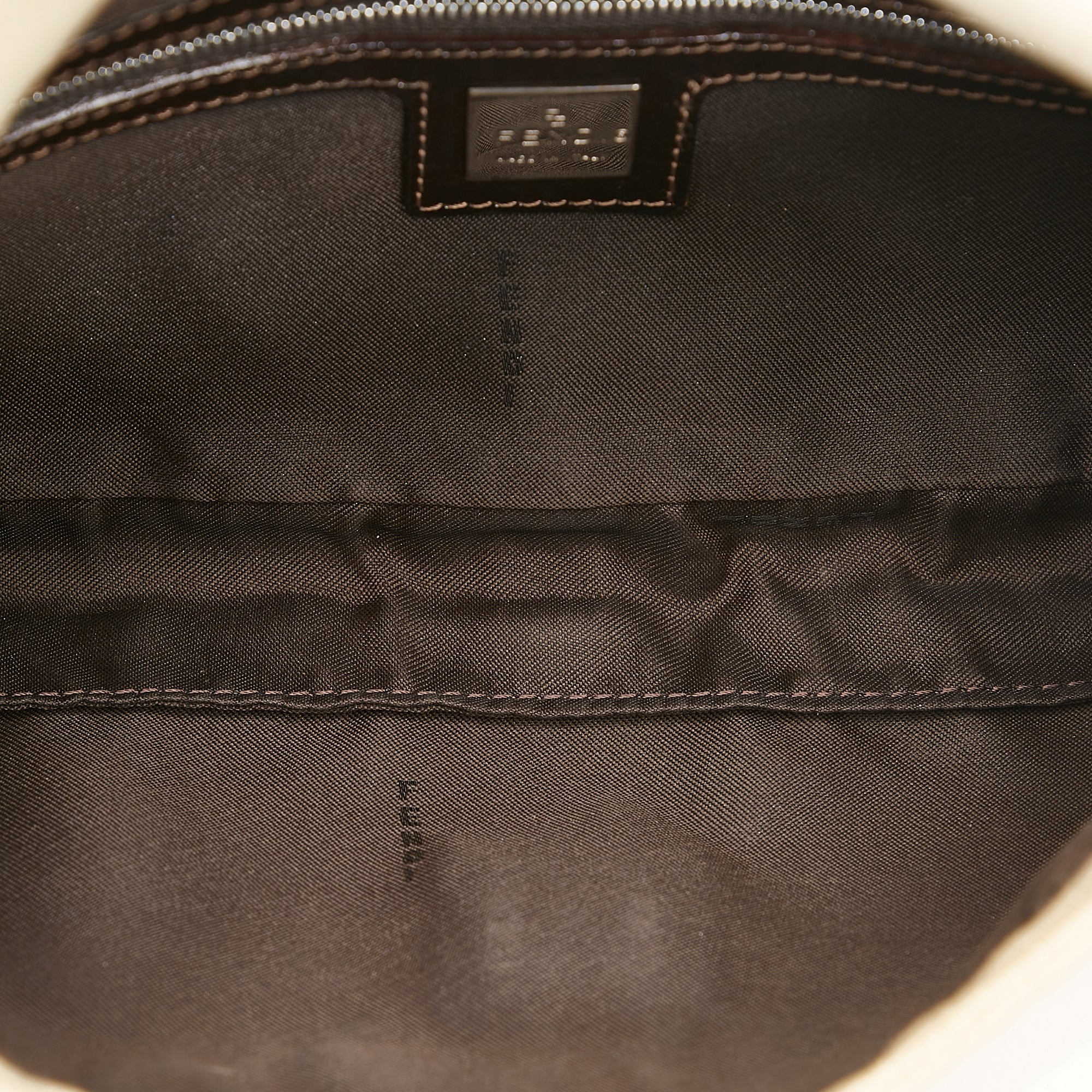 FENDI Zucca Canvas Baguette Brown