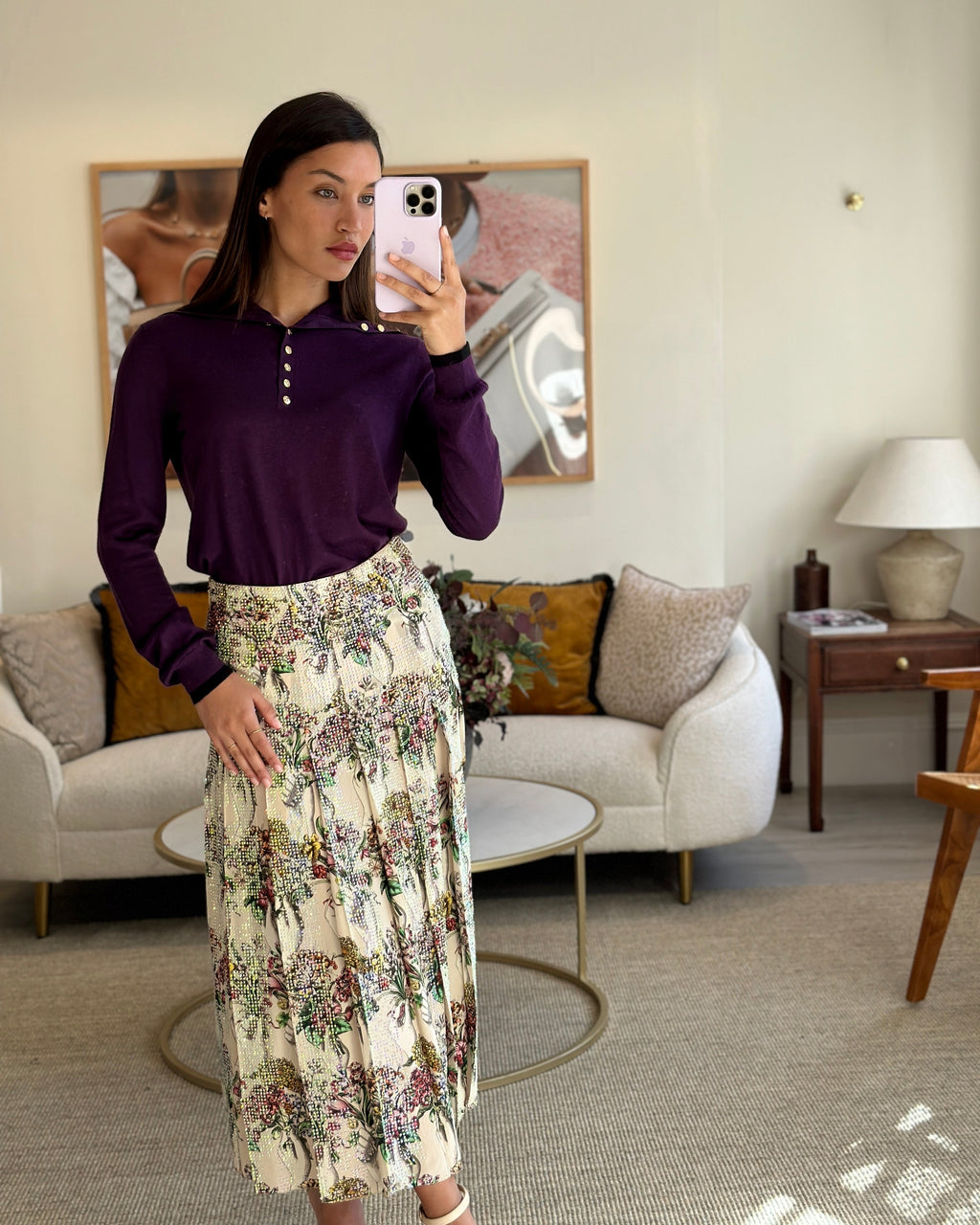Gucci Floral Bouquet Print with Crystals Skirt IT 38 (UK 6) RRP £2250