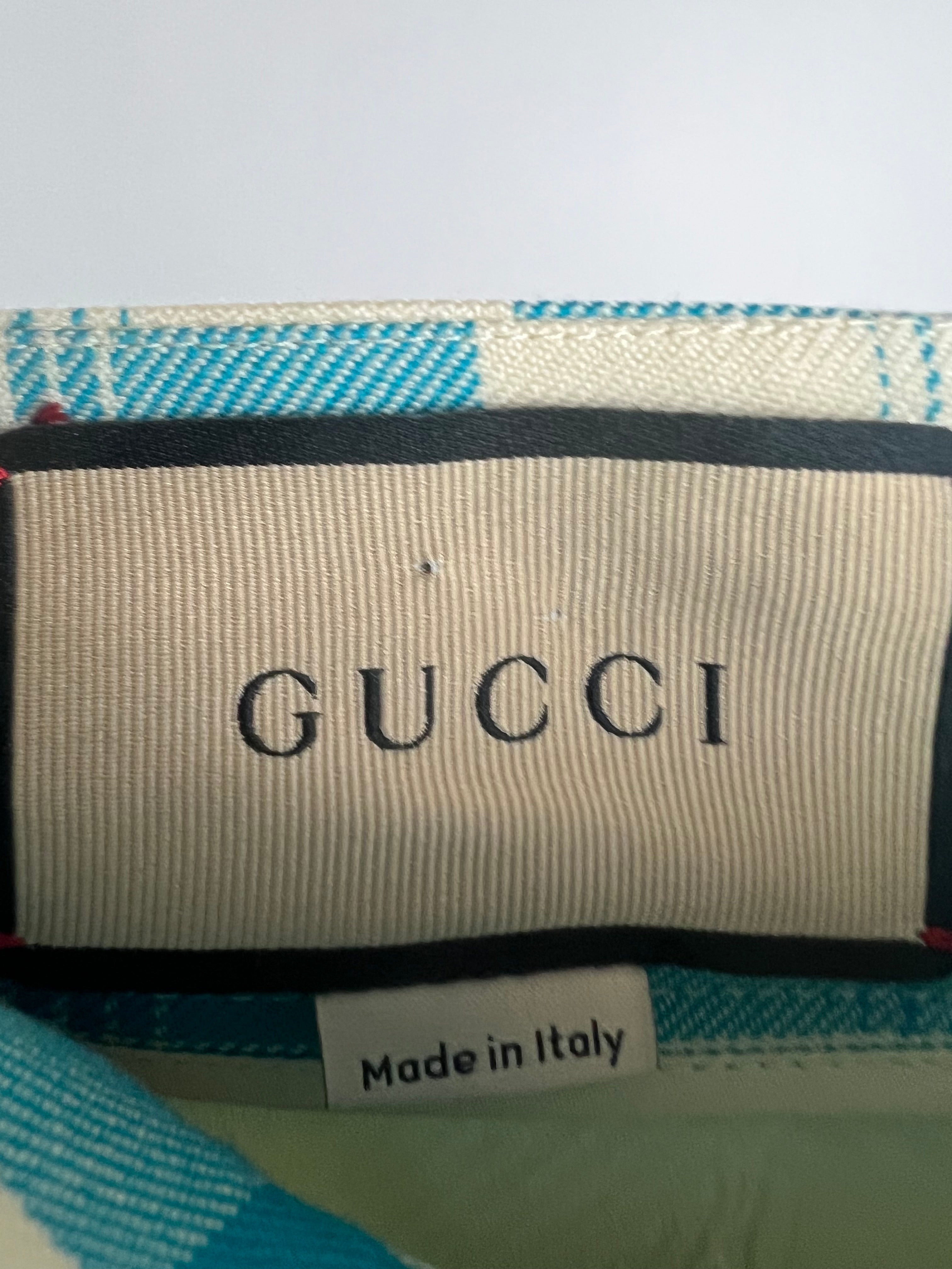 Gucci Turquoise and White Checked Shirt and Skirt Set IT 40 & 42 (UK 8-10)