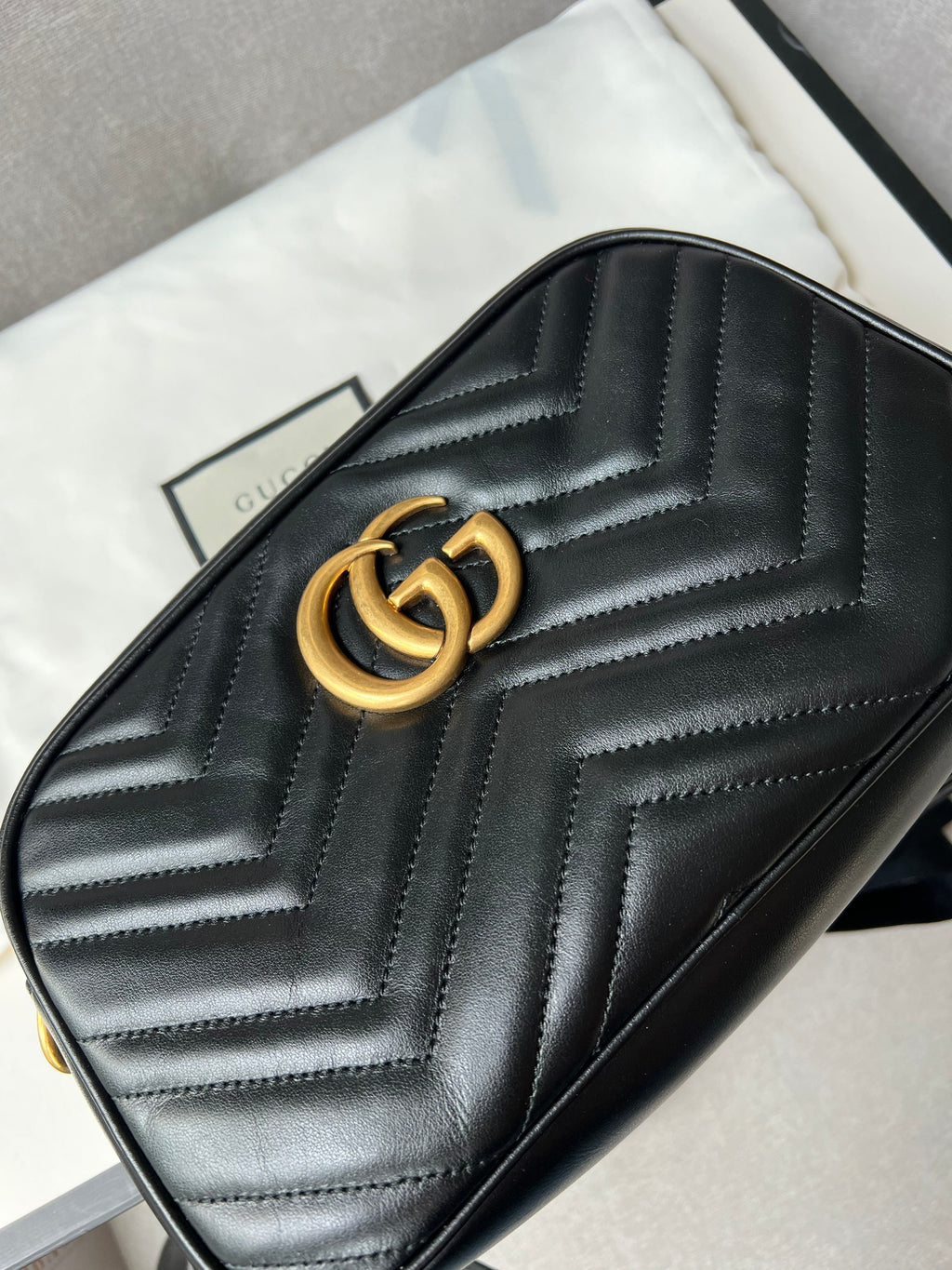 Gucci GG Black Marmont Small Shoulder Bag
