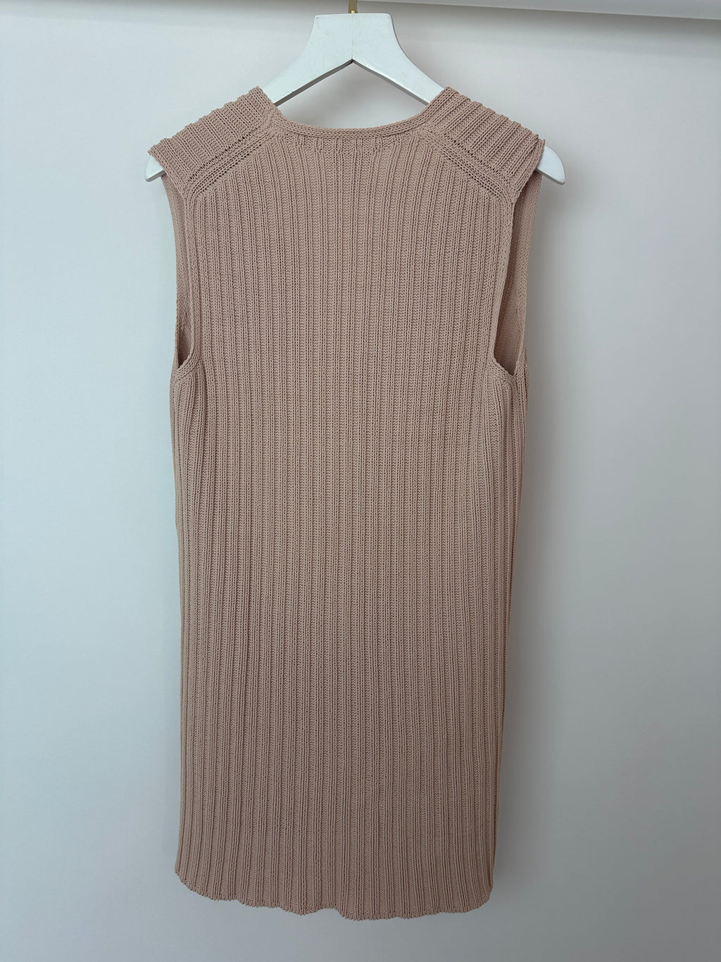 Chanel Baby Pink Knitted Sleeveless Vest with Gold CC Button Detail FR 38 (UK 10)