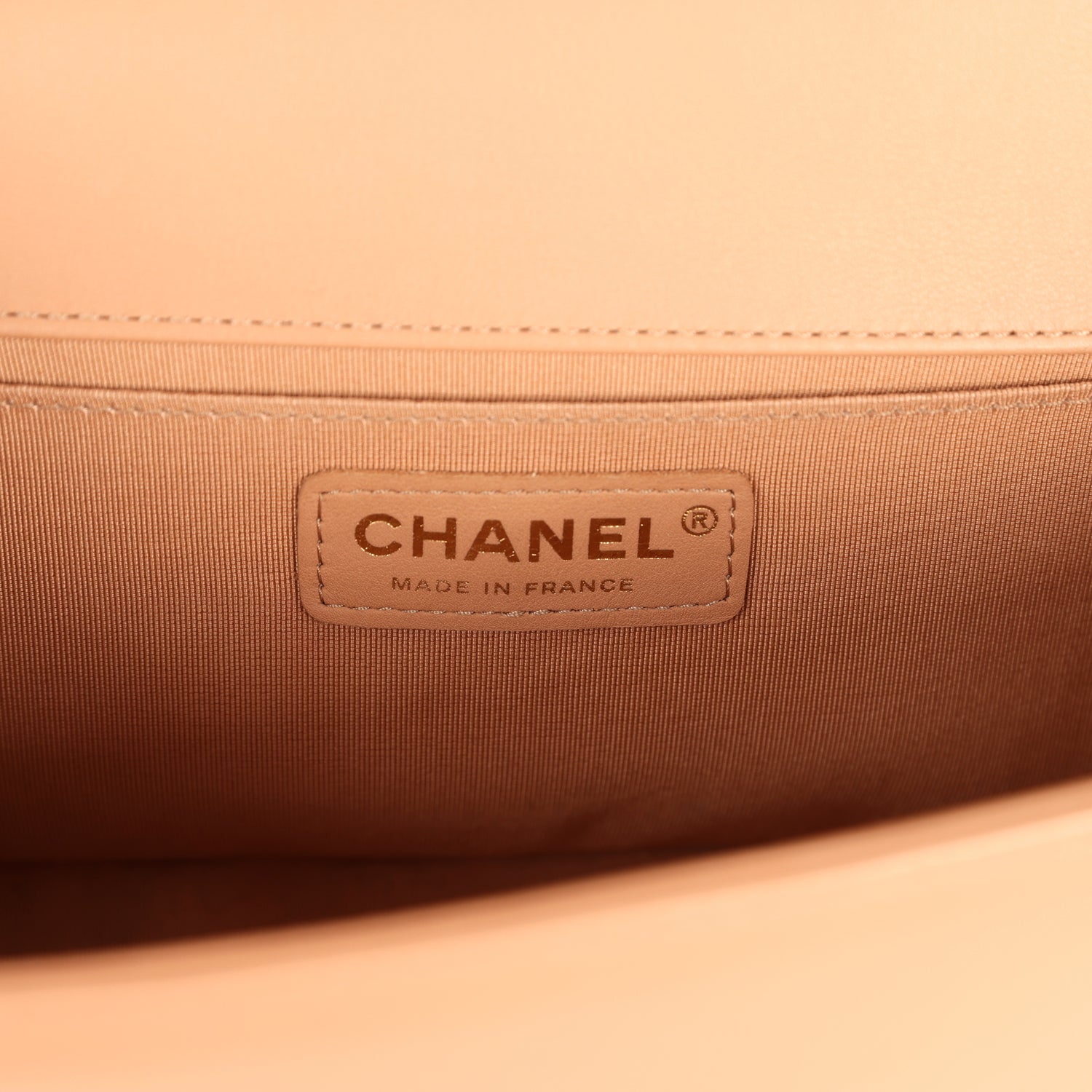 Chanel Medium Boy Bag Dark Beige Lambskin Antique Gold Hardware