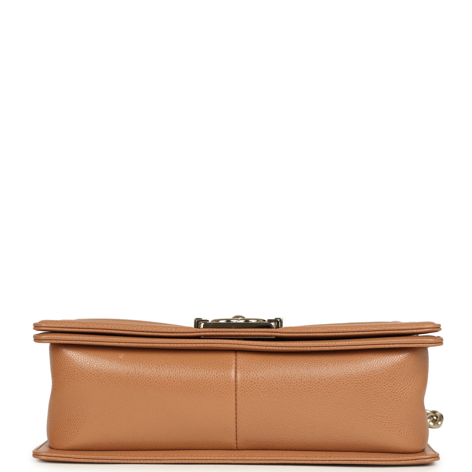 Chanel Medium Boy Bag Caramel Shiny Caviar Light Gold Hardware