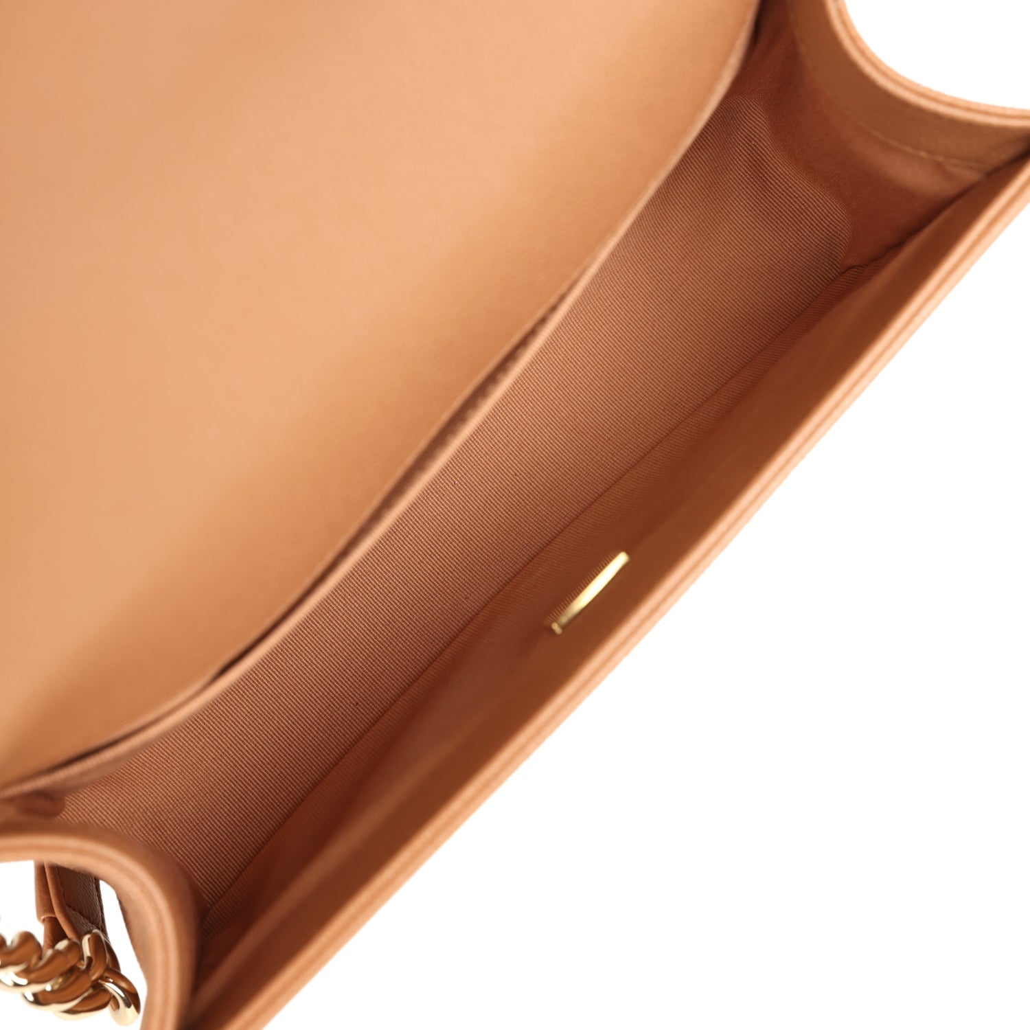 Chanel Medium Boy Bag Caramel Shiny Caviar Light Gold Hardware