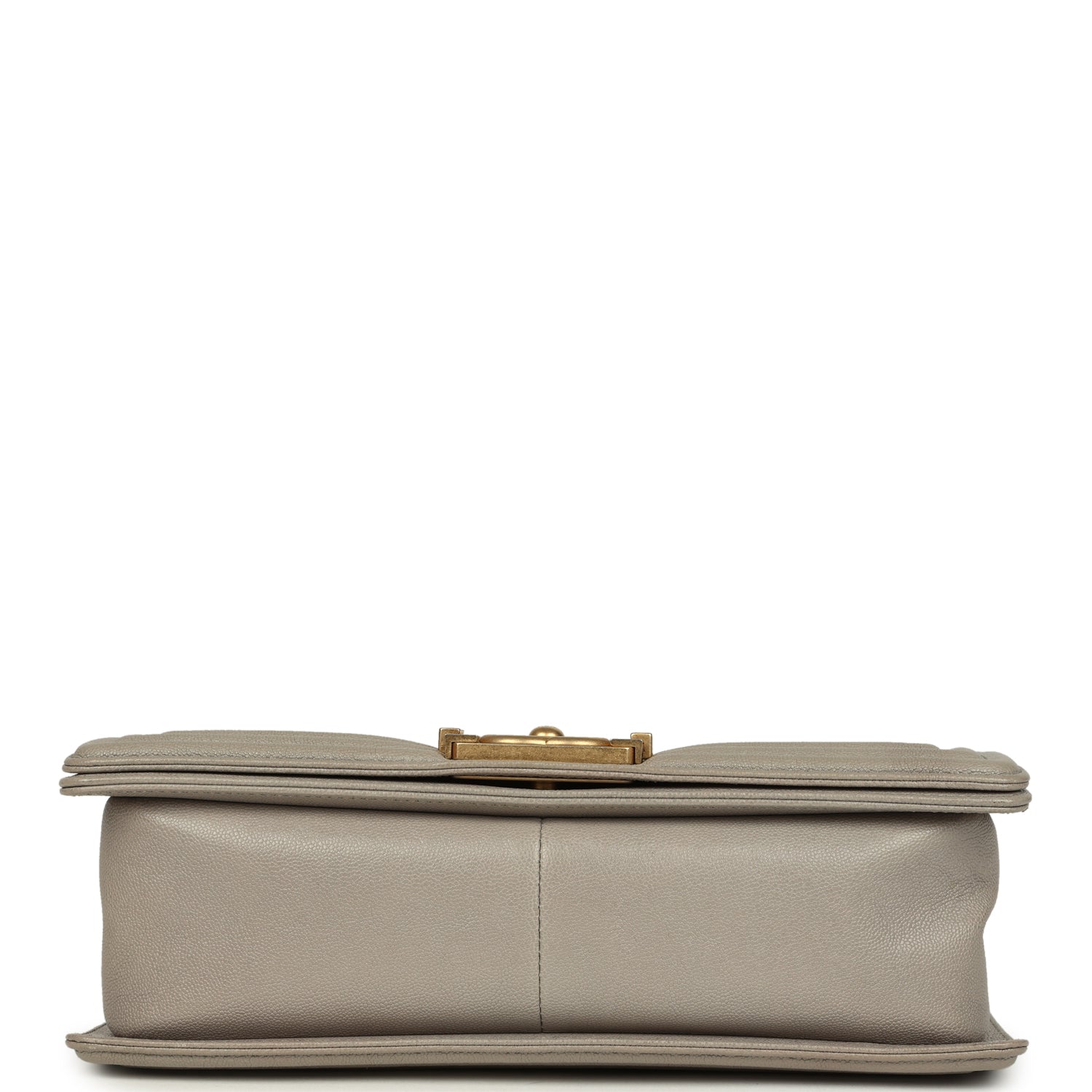 Chanel Medium Boy Bag Taupe Caviar Antique Gold Hardware
