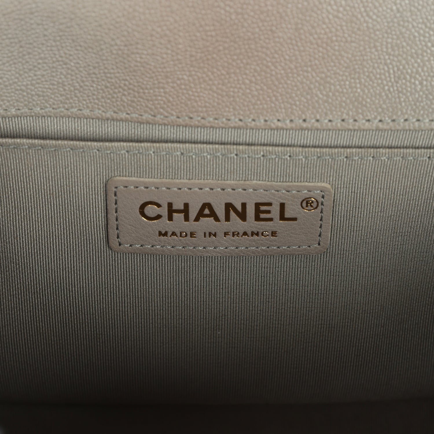 Chanel Medium Boy Bag Taupe Caviar Antique Gold Hardware