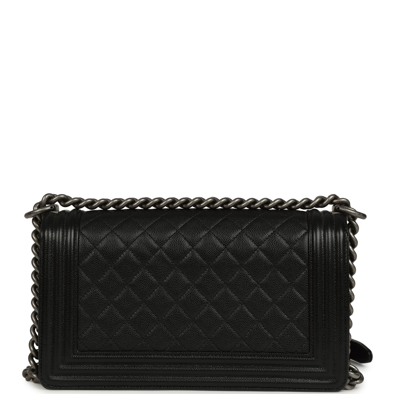 Chanel Medium Boy Bag Black Caviar Aged Ruthenium Hardware