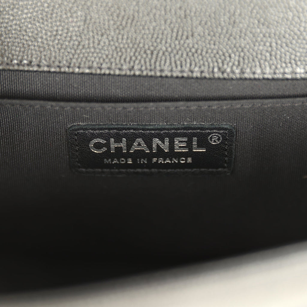 Chanel Medium Boy Bag Black Caviar Aged Ruthenium Hardware