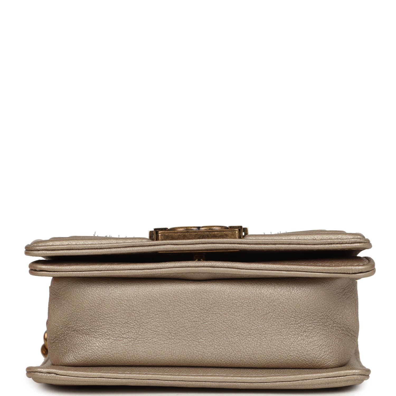Chanel Mini "Scales" Boy Bag Light Gold Calfskin Antique Gold Hardware