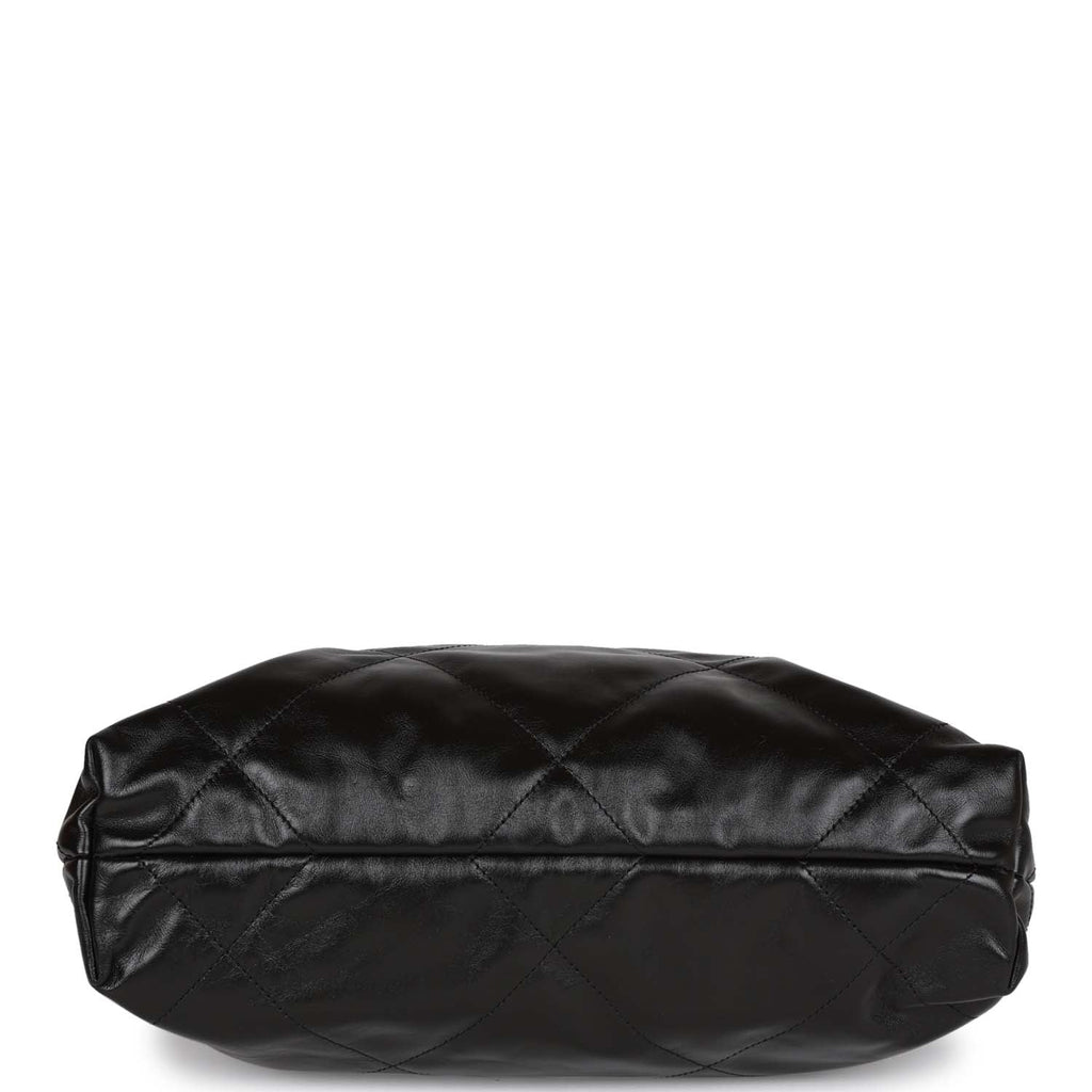 Chanel Small 22 Bag Black Lambskin Antique Gold Hardware