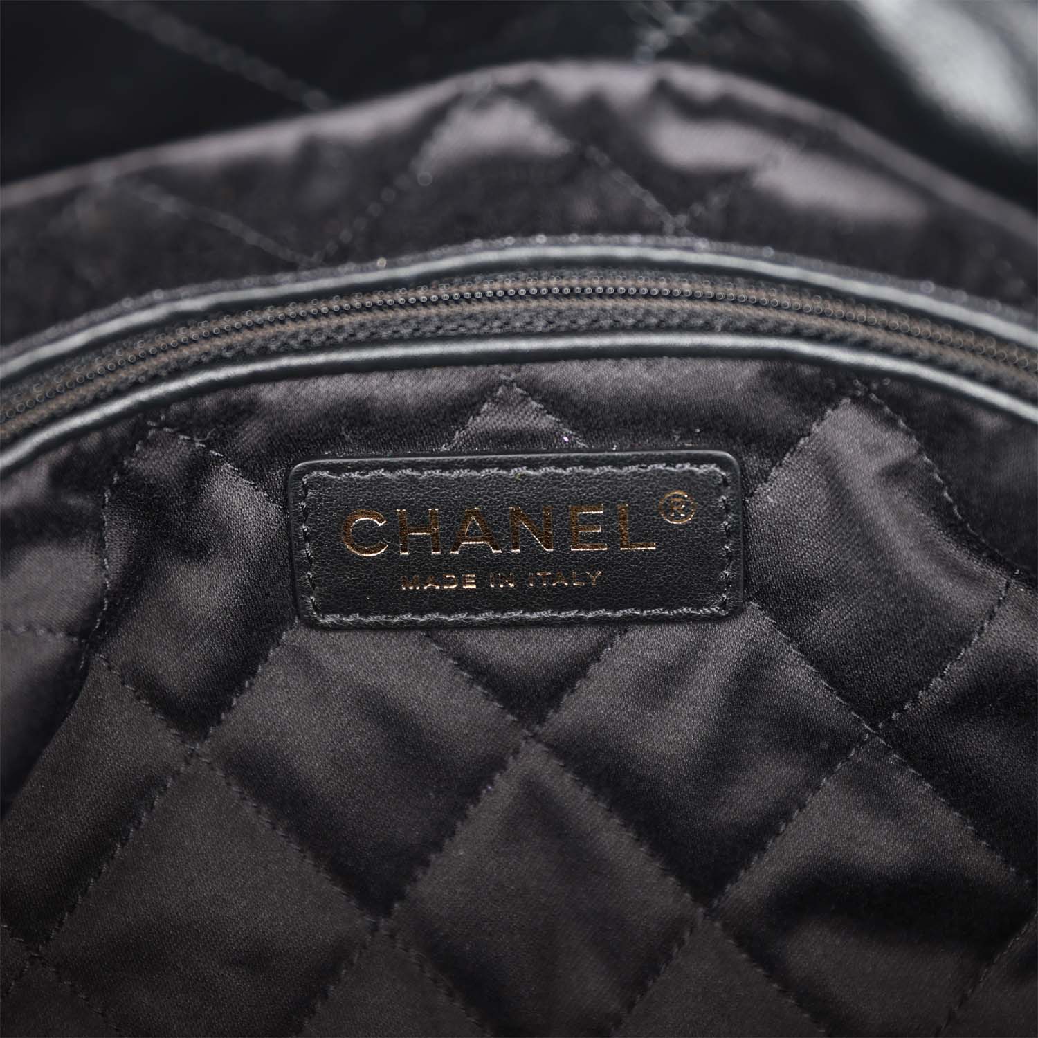 Chanel Small 22 Bag Black Lambskin Antique Gold Hardware