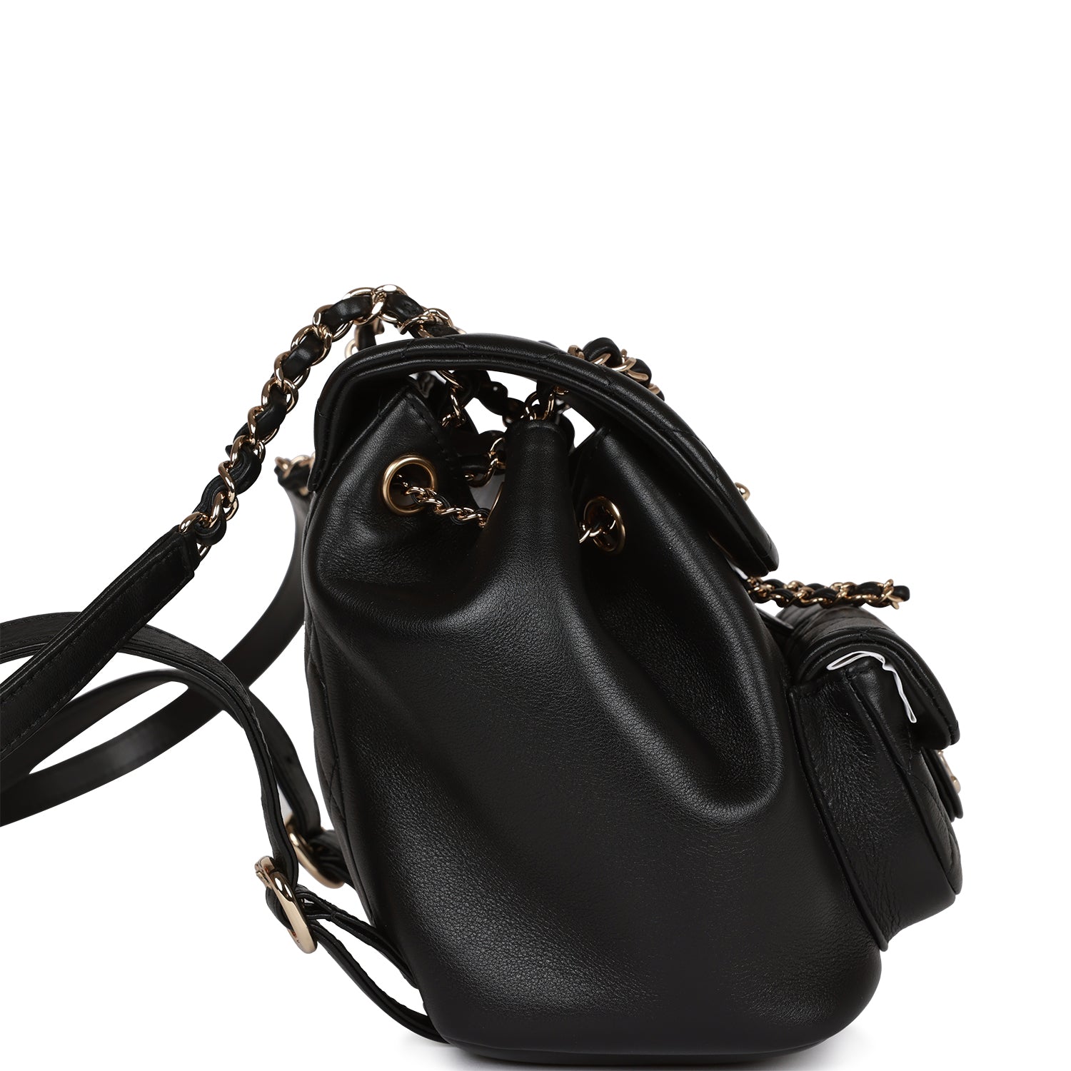 Chanel Small Duma Backpack Black Lambskin Light Gold Hardware