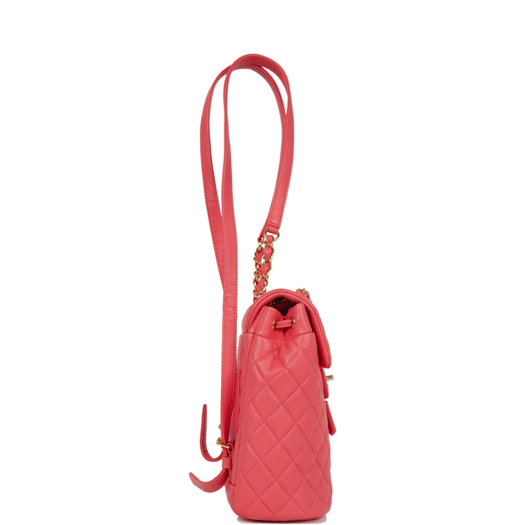 Pre-owned Chanel Mini Urban Spirit Backpack Rose Lambskin Gold Hardware