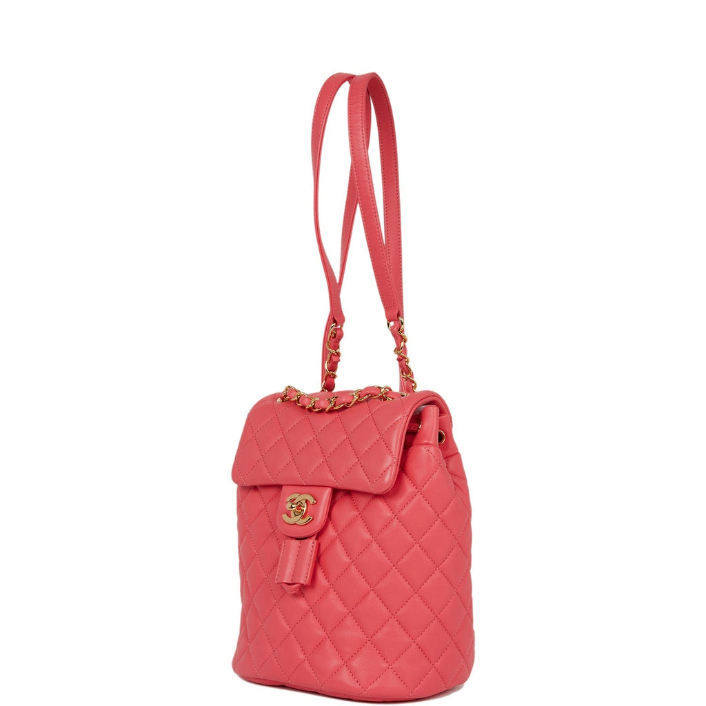 Pre-owned Chanel Mini Urban Spirit Backpack Rose Lambskin Gold Hardware