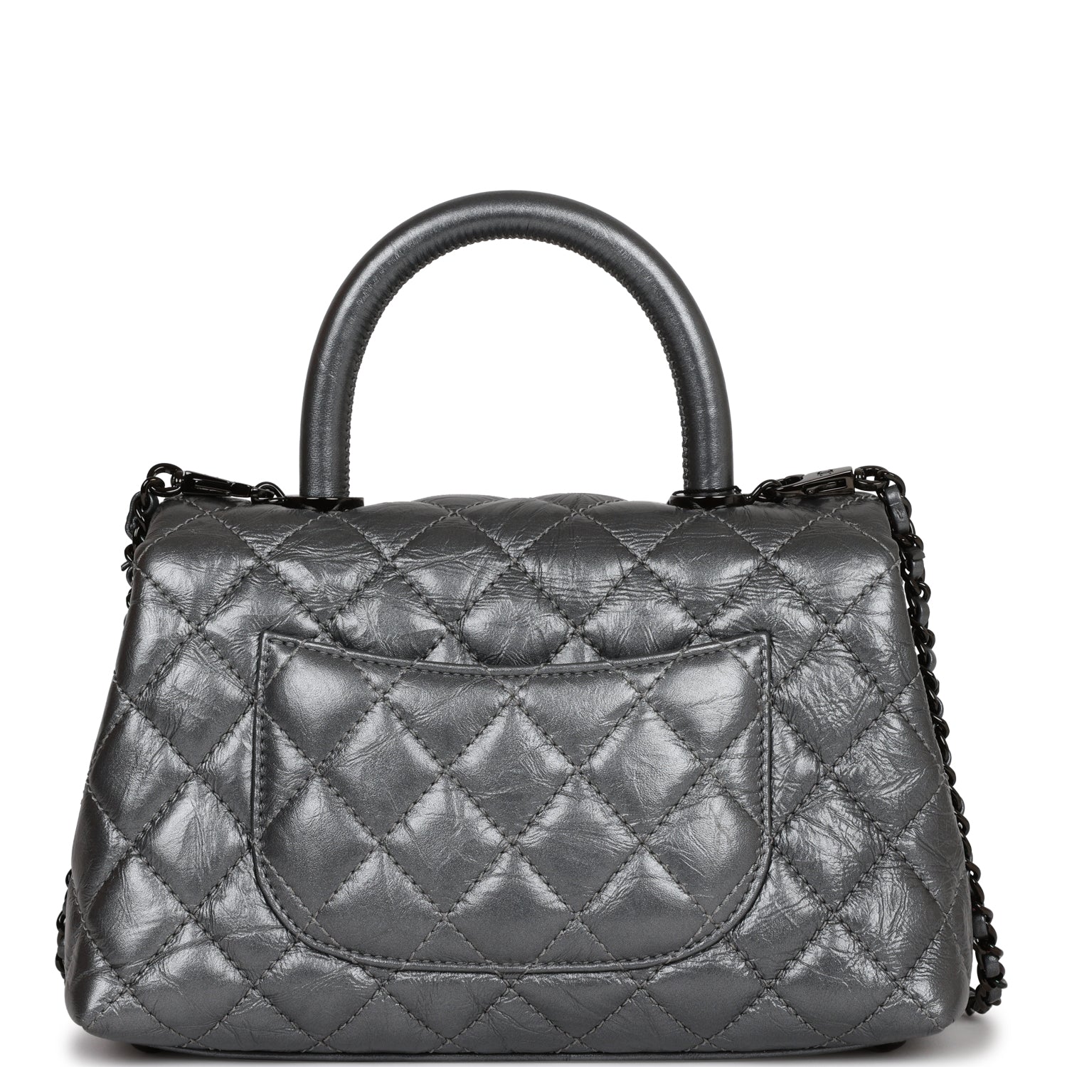 Chanel Small Coco Handle Flap Bag So Black Calfskin Black Hardware