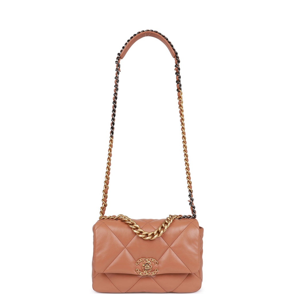 Chanel Medium 19 Flap Bag Caramel Calfskin Mixed Hardware