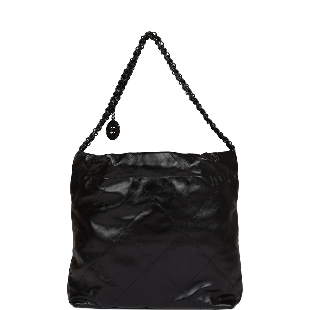 Chanel Small 22 Bag SO Black Calfskin Black Hardware
