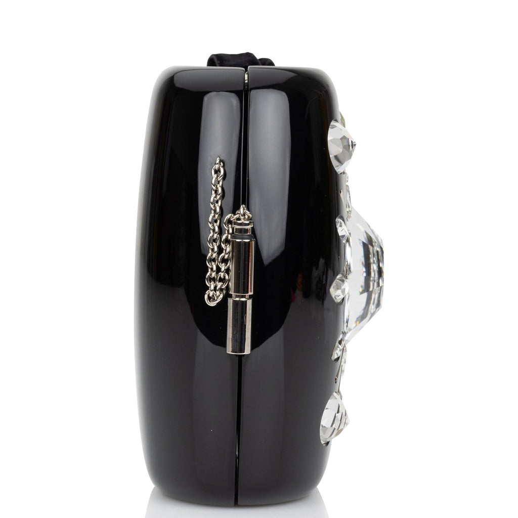 Pre-owned Chanel Minaudière Jewel Clutch Black Resin Silver Hardware