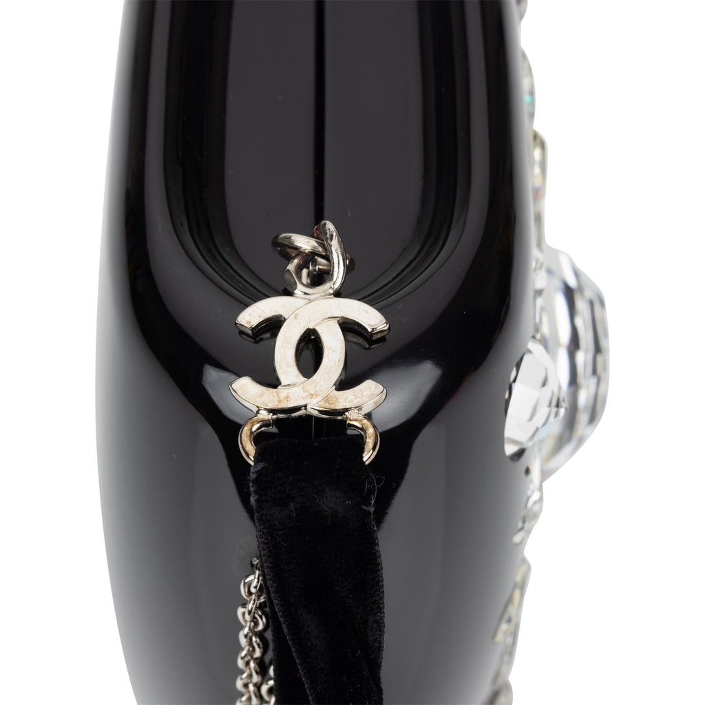 Pre-owned Chanel Minaudière Jewel Clutch Black Resin Silver Hardware