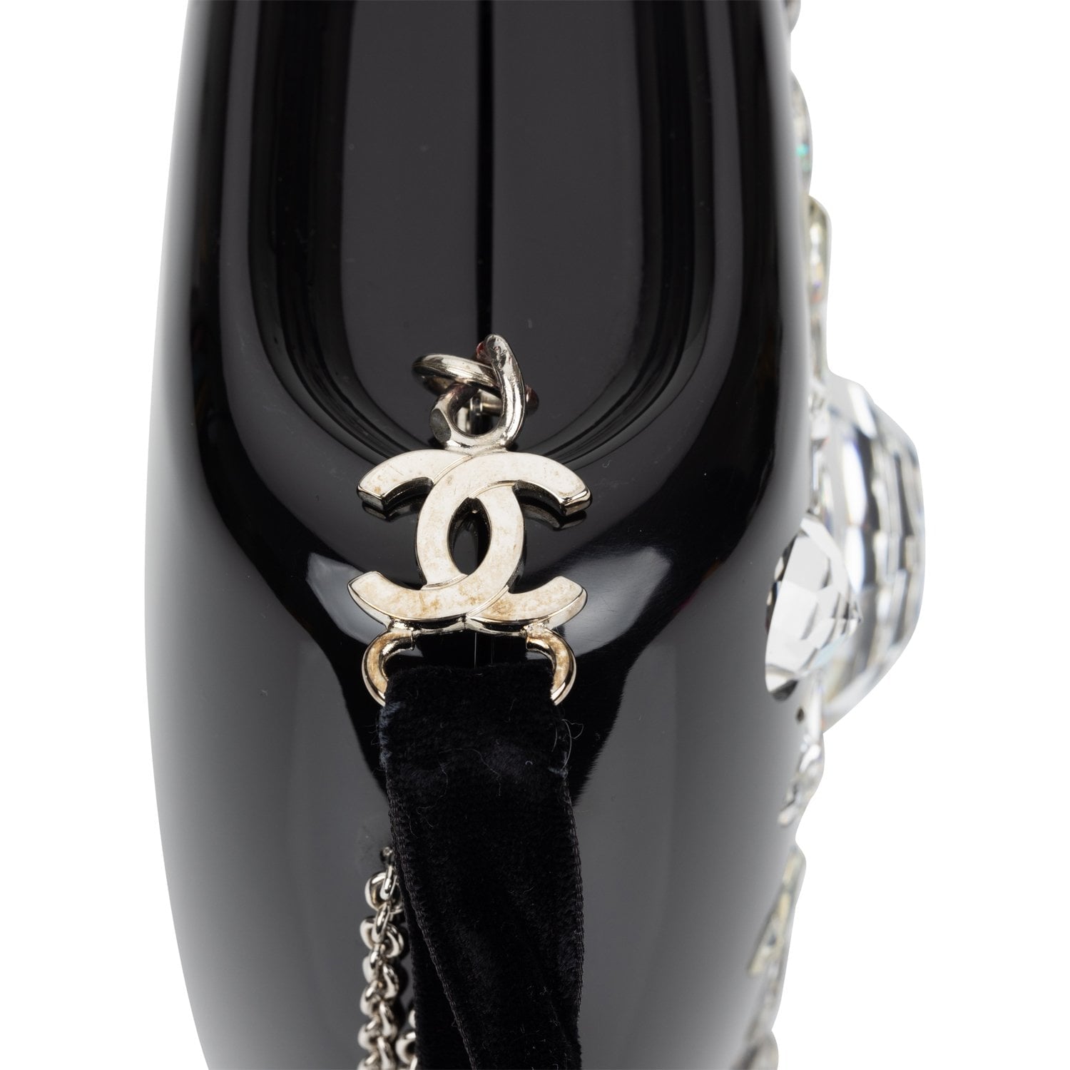 Pre-owned Chanel Minaudière Jewel Clutch Black Resin Silver Hardware