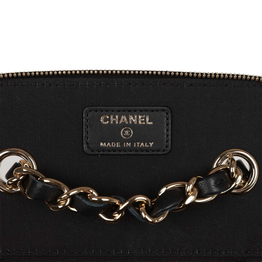 Chanel Small Vanity Case Black Crochet and Lambskin Light Gold Hardware