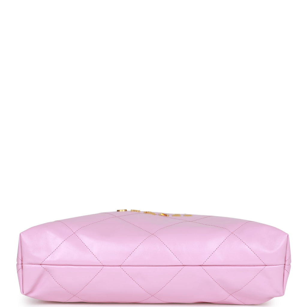 Chanel Small 22 Bag Pink Calfskin Antique Gold Hardware