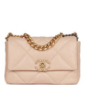Chanel Medium 19 Flap Bag Beige Calfskin Mixed Hardware
