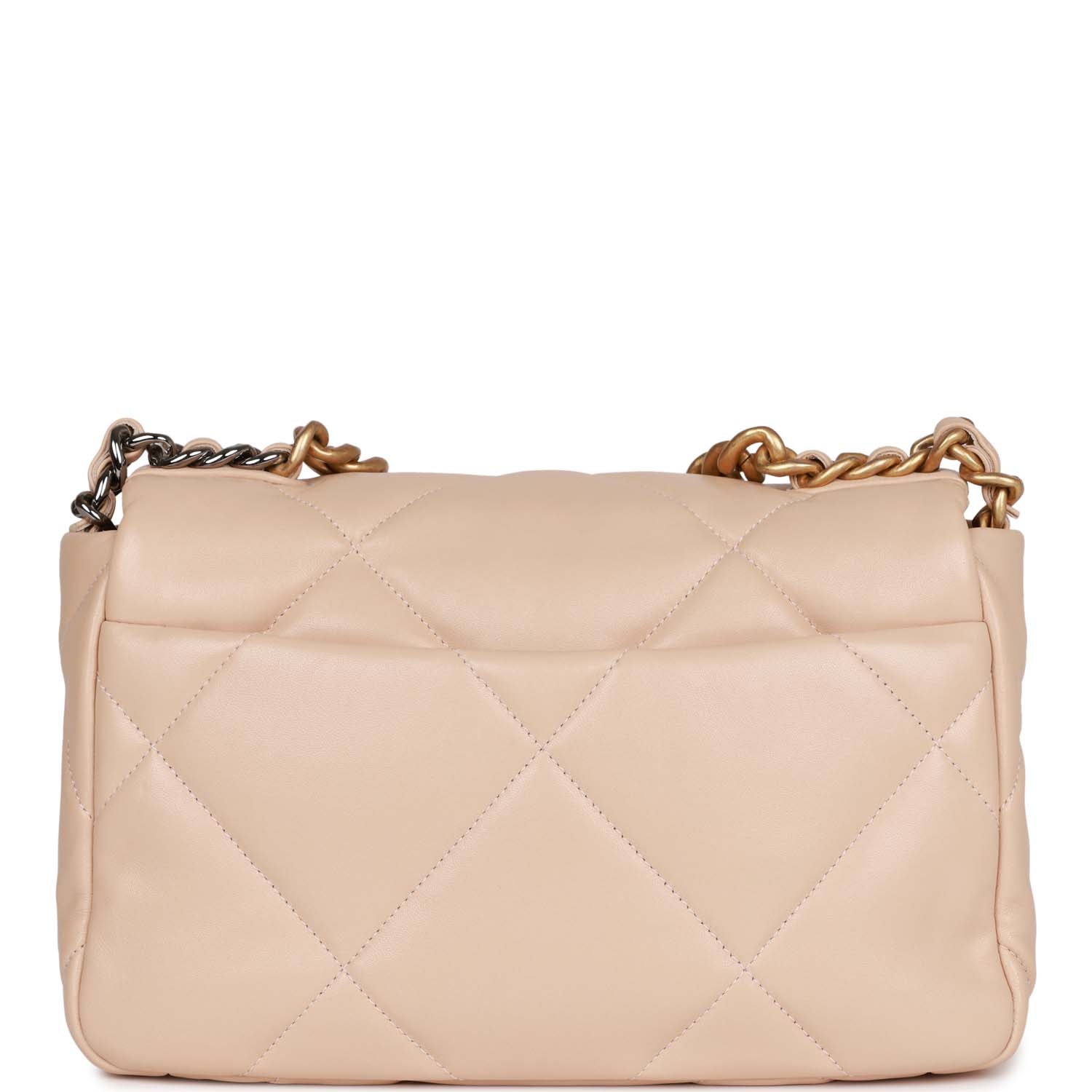 Chanel Medium 19 Flap Bag Beige Calfskin Mixed Hardware