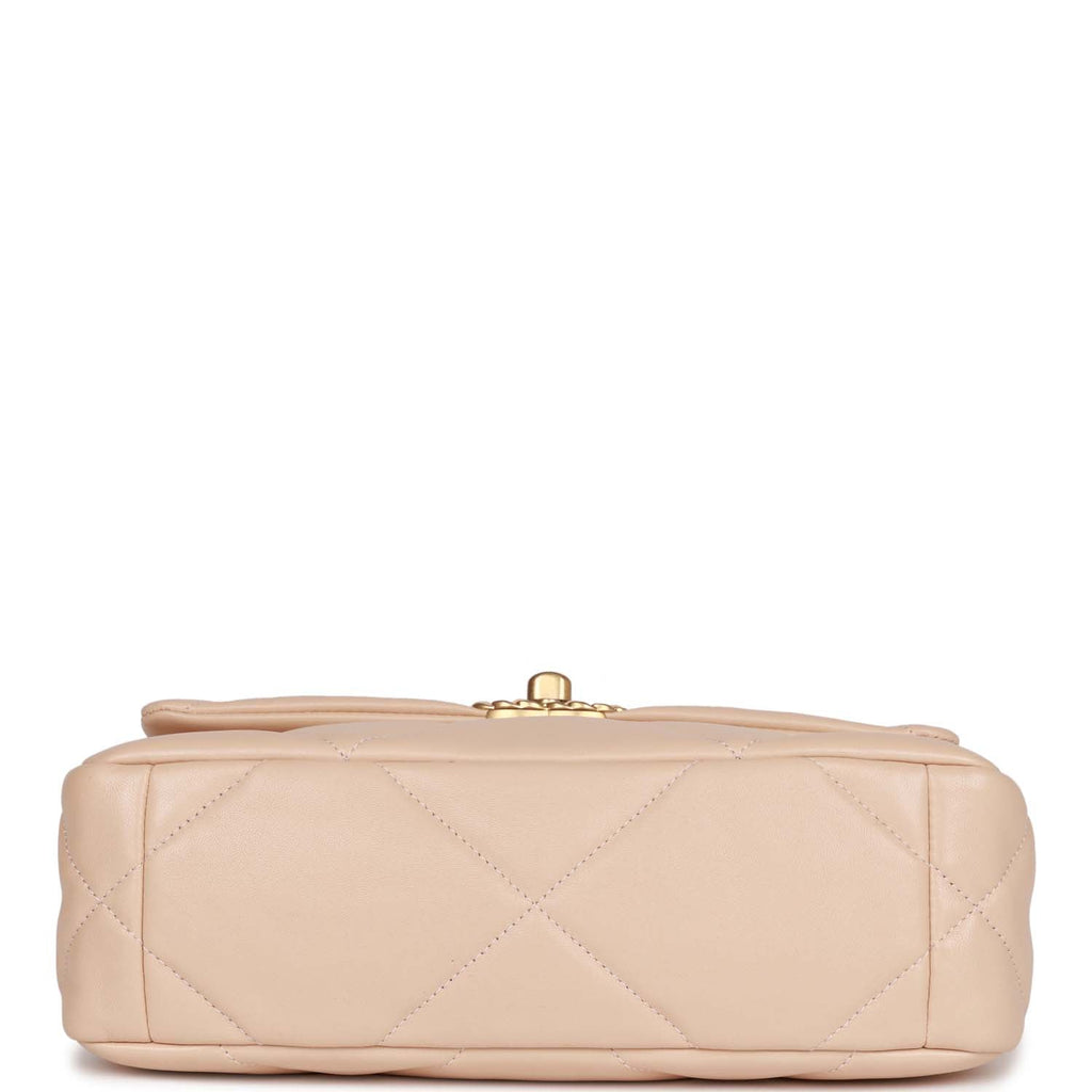 Chanel Medium 19 Flap Bag Beige Calfskin Mixed Hardware