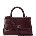 Chanel Mini Coco Handle Burgundy Lizard Ruthenium Hardware