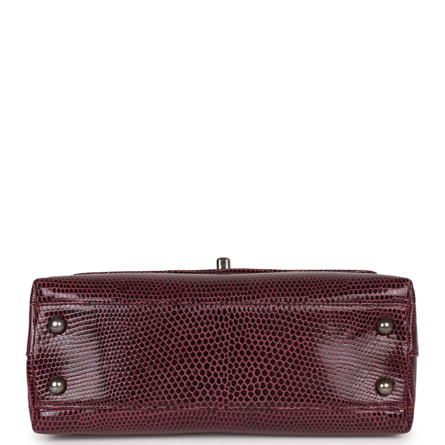 Chanel Mini Coco Handle Burgundy Lizard Ruthenium Hardware