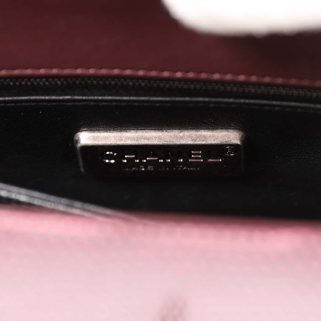 Chanel Mini Coco Handle Burgundy Lizard Ruthenium Hardware