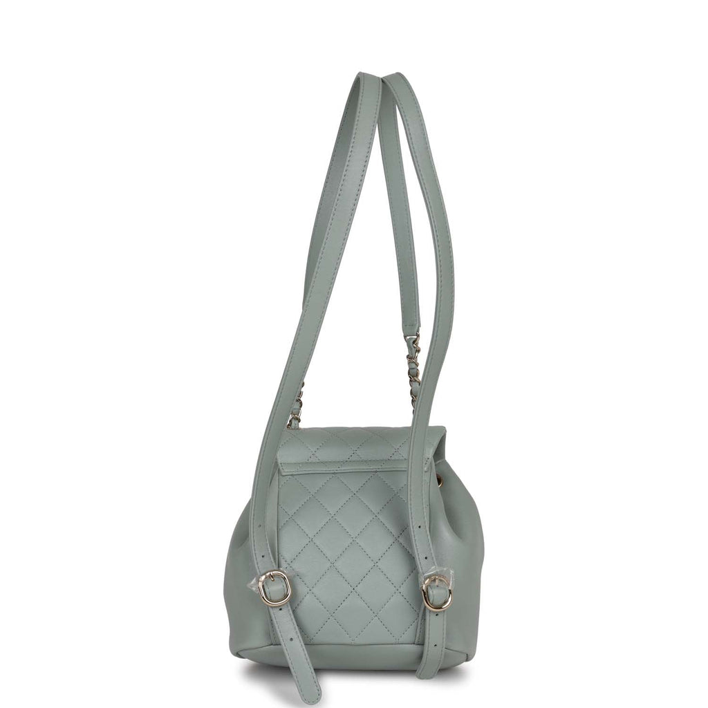 Chanel Small Duma Backpack Light Blue Lambskin Light Gold Hardware