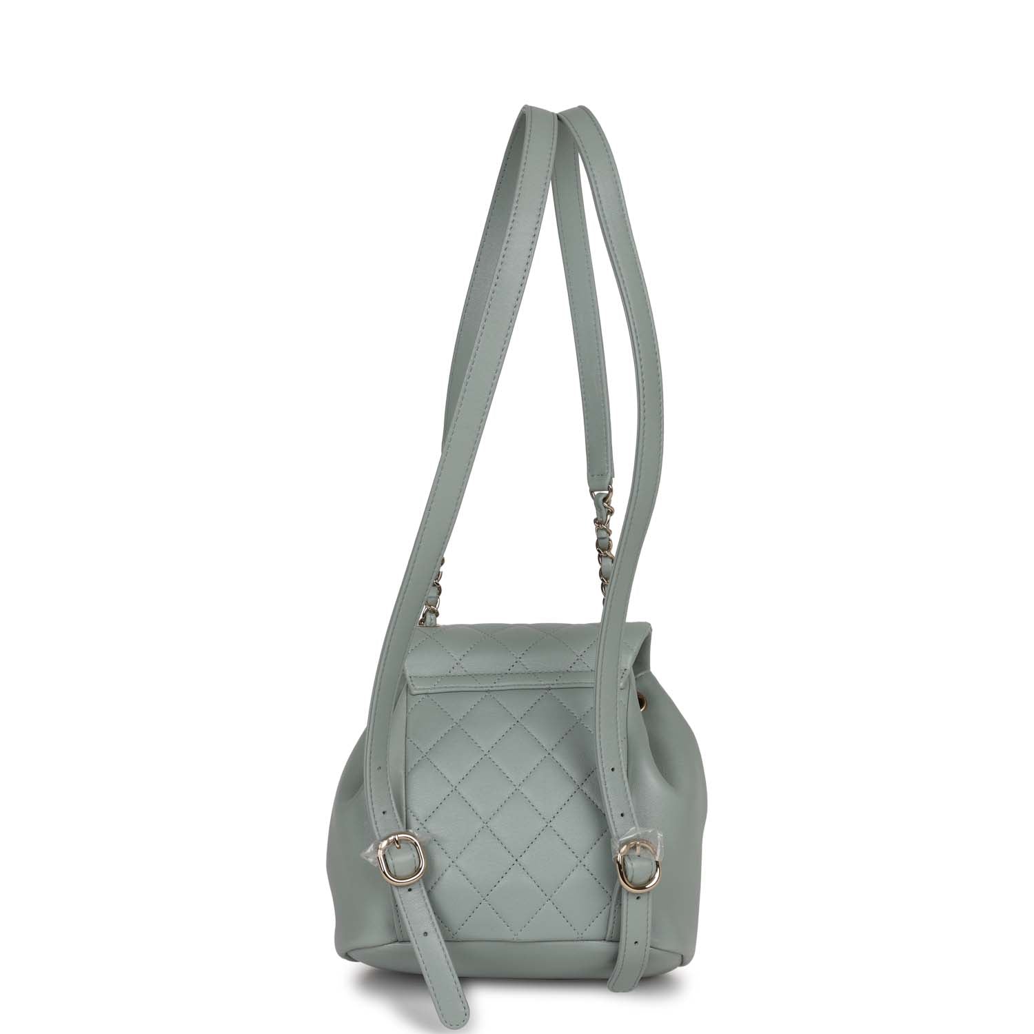 Chanel Small Duma Backpack Light Blue Lambskin Light Gold Hardware