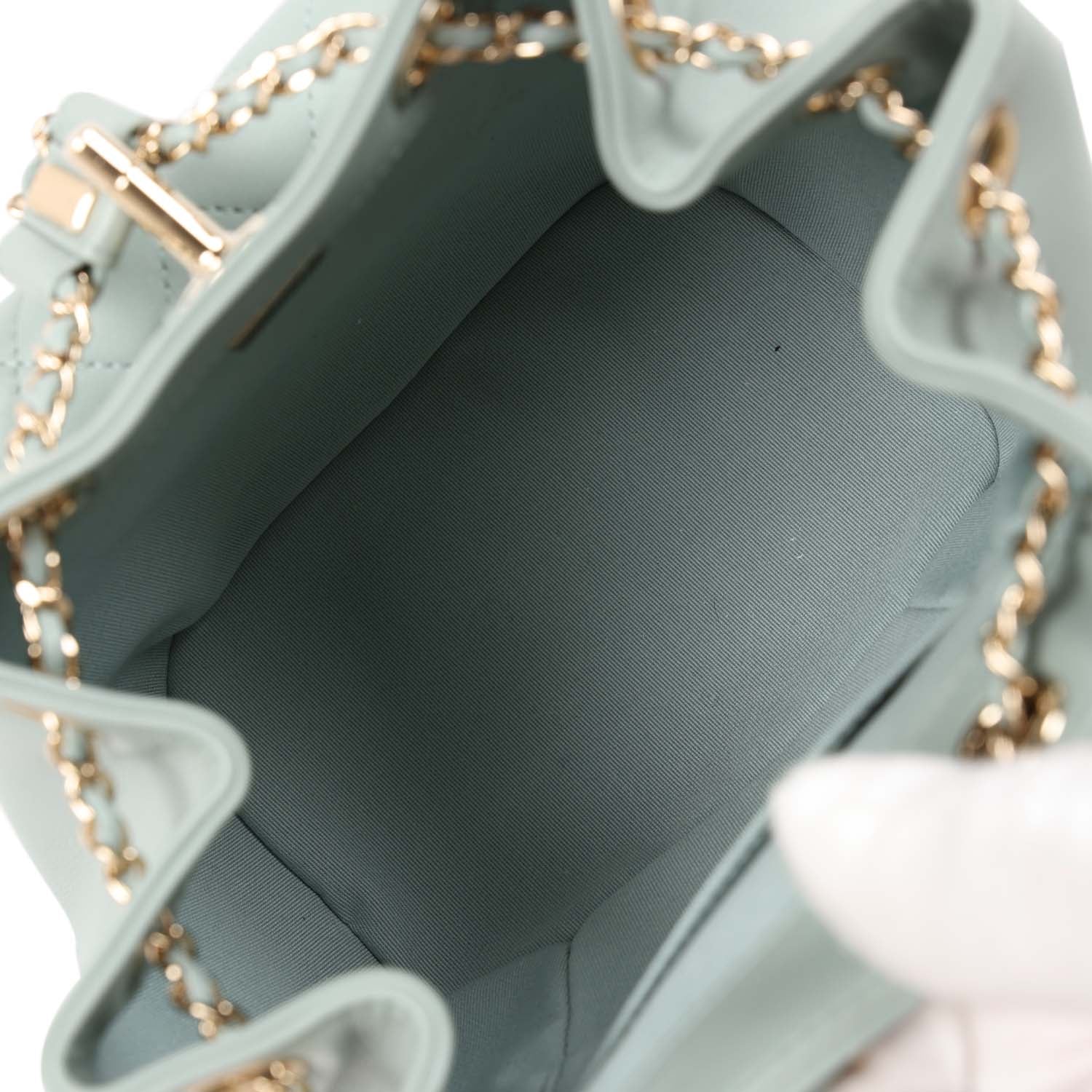Chanel Small Duma Backpack Light Blue Lambskin Light Gold Hardware