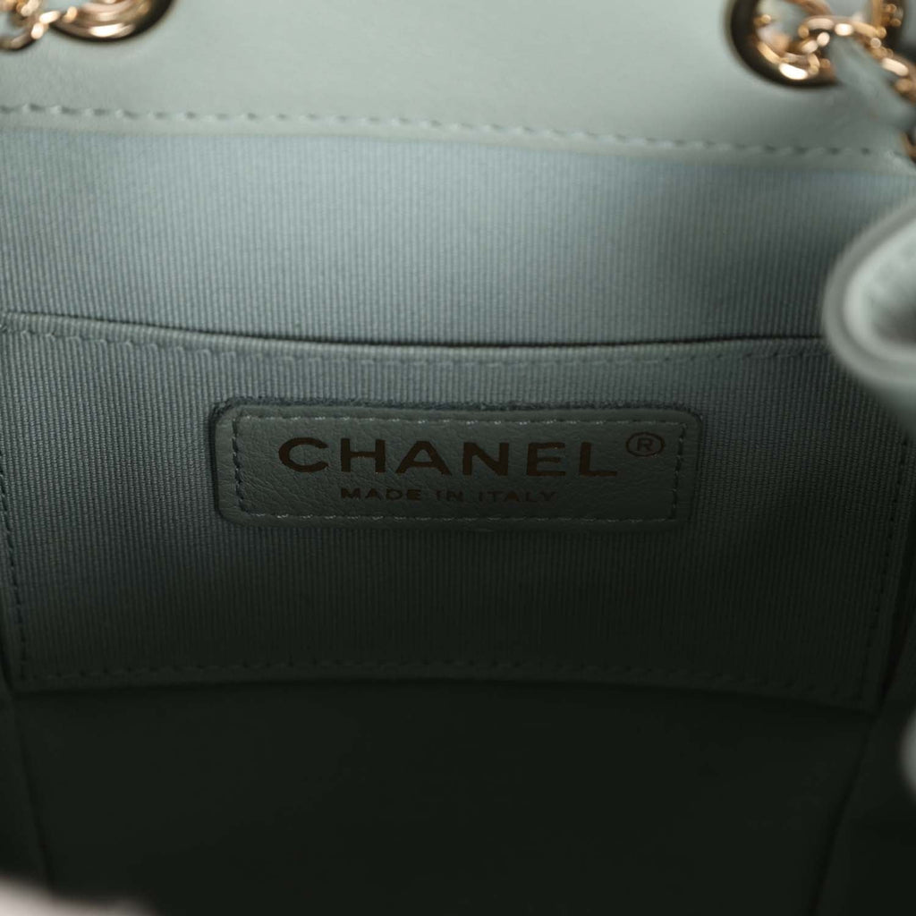 Chanel Small Duma Backpack Light Blue Lambskin Light Gold Hardware