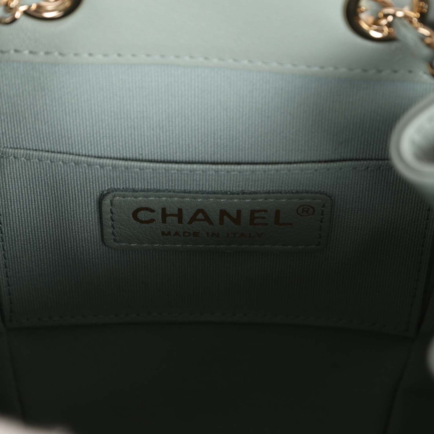 Chanel Small Duma Backpack Light Blue Lambskin Light Gold Hardware